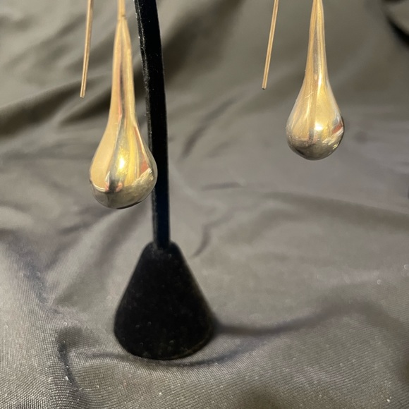 Silver hollow drop earrings 925 - Picture 4 of 4